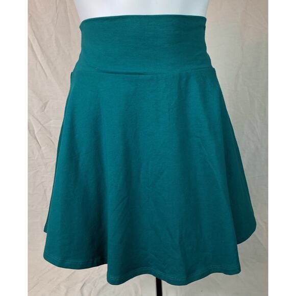Nwt Forever 21 Fit & Flare Mini Skirt M Turquoise Flare 24”W Skater Minimalist - Picture 2 of 5